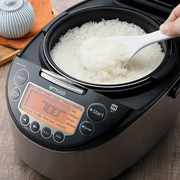 Tiger rice cooker with freshly cooked rice